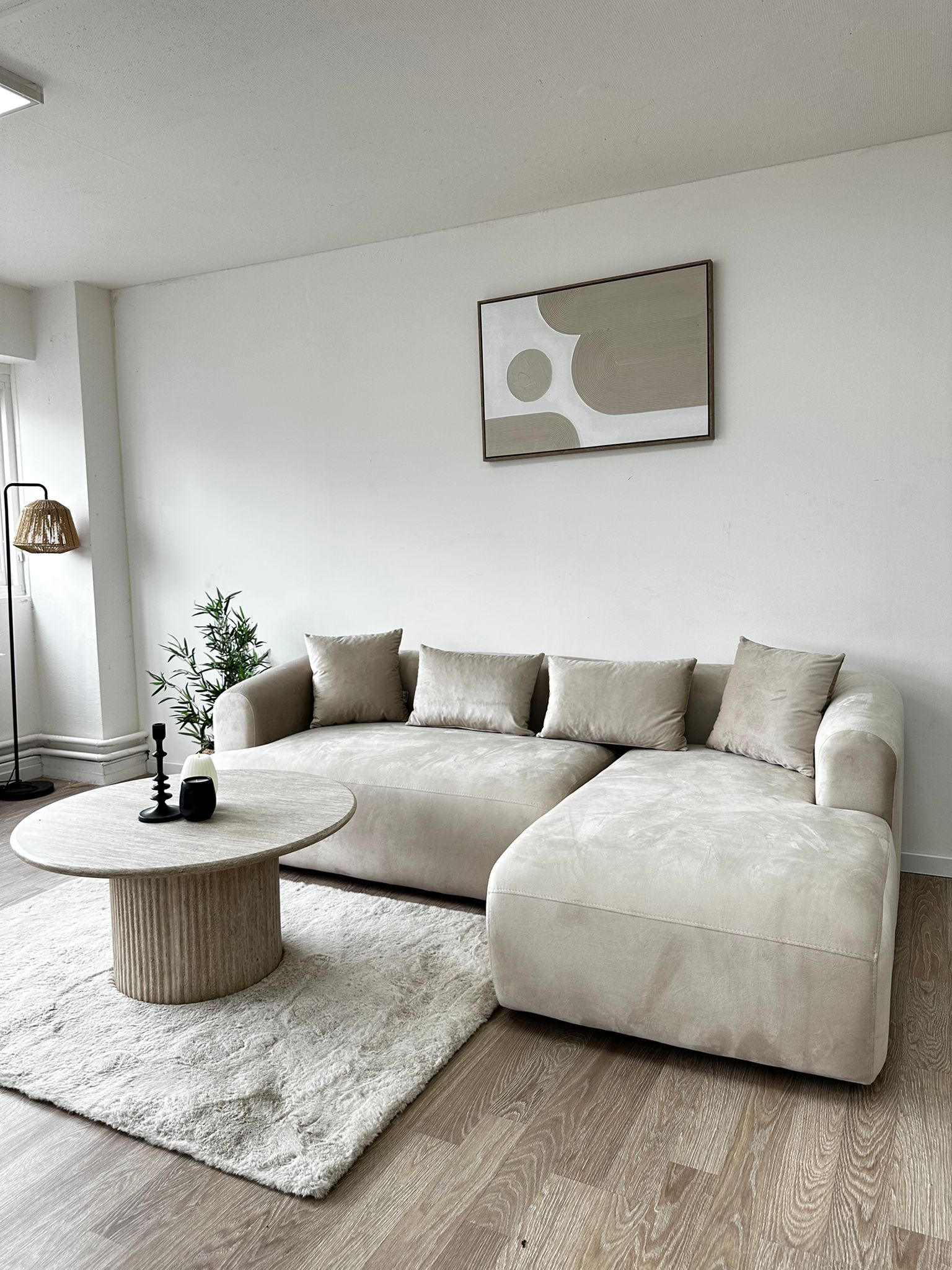 Ela - Tissu Velours Beige