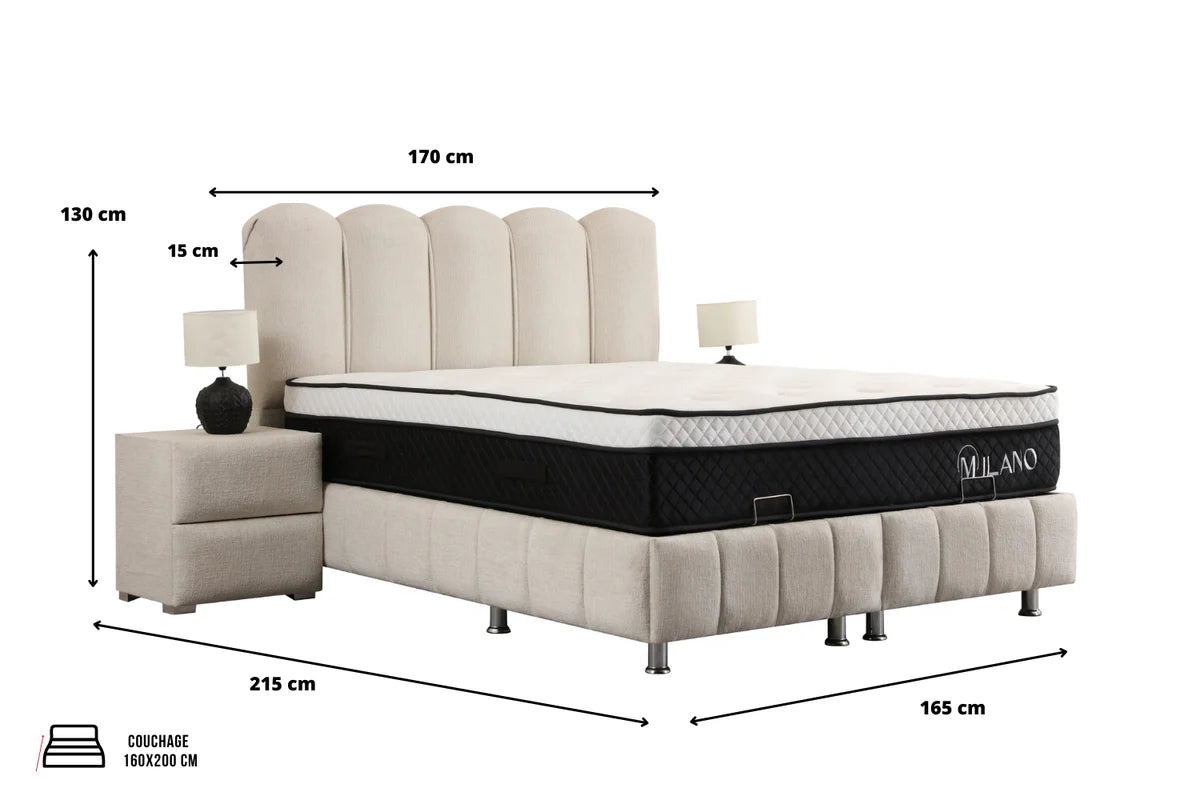 Lit Coffre EVA - Tissu Chenille