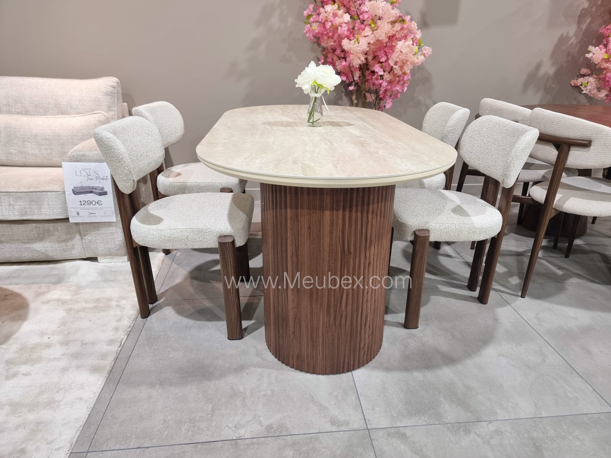 Calypso | Noyer x Travertin | 180cm