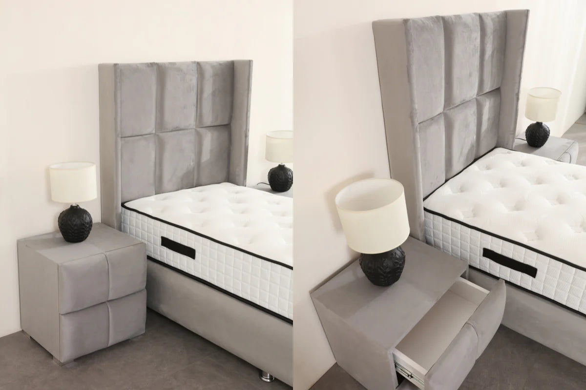 Lit Coffre RIO 90x190 Gris