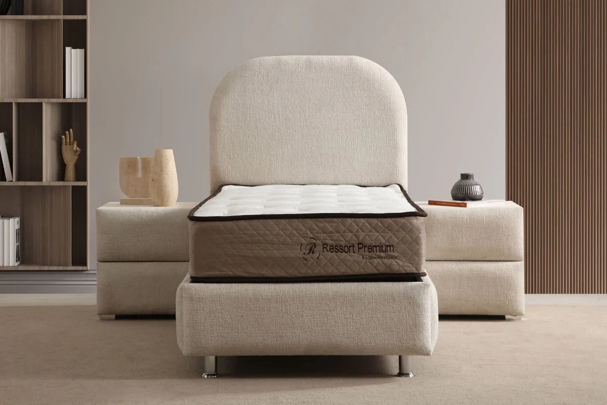 Lit Coffre JADE 90x190 - Tissu Chenille