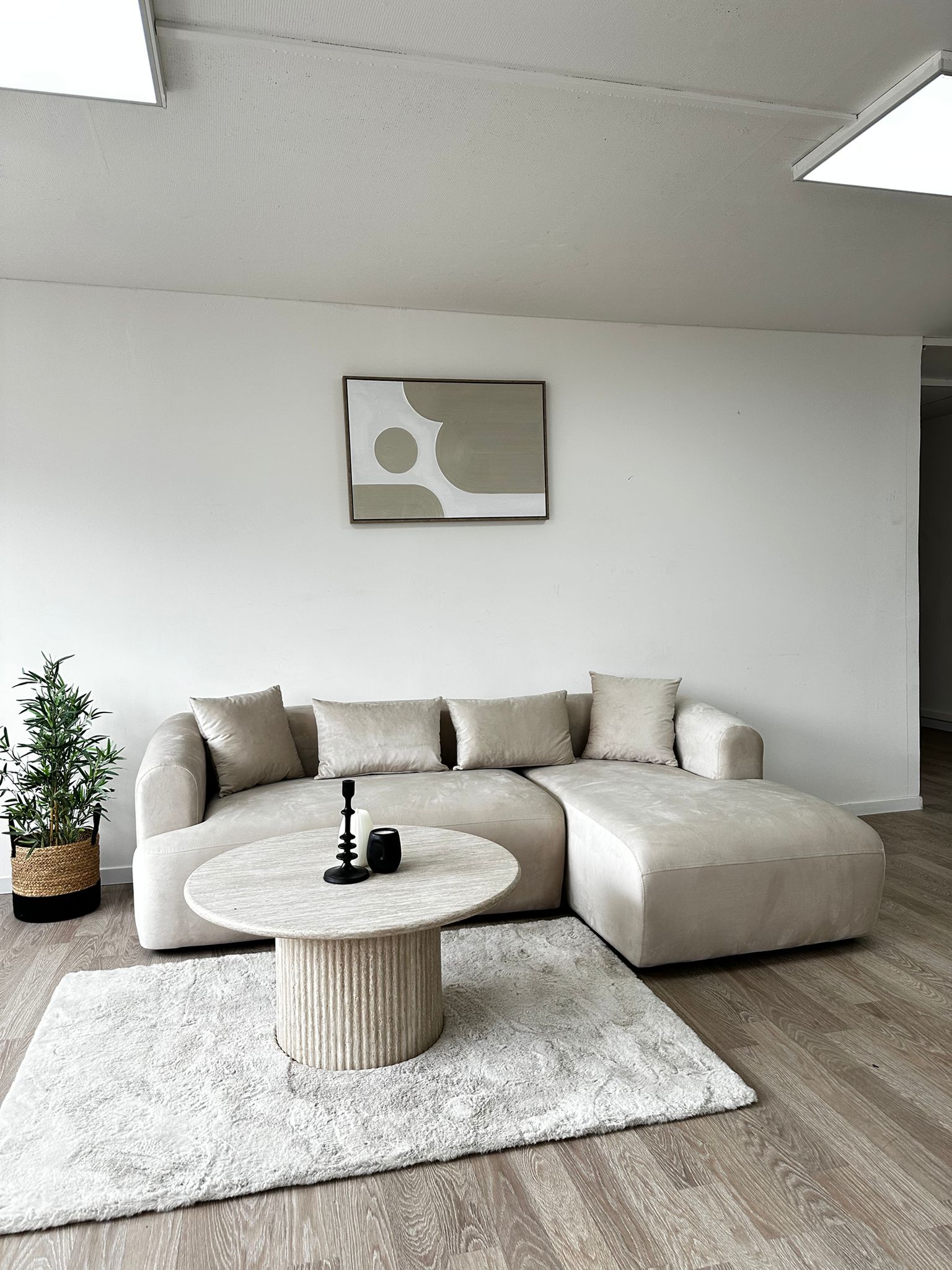 Ela - Tissu Velours Beige