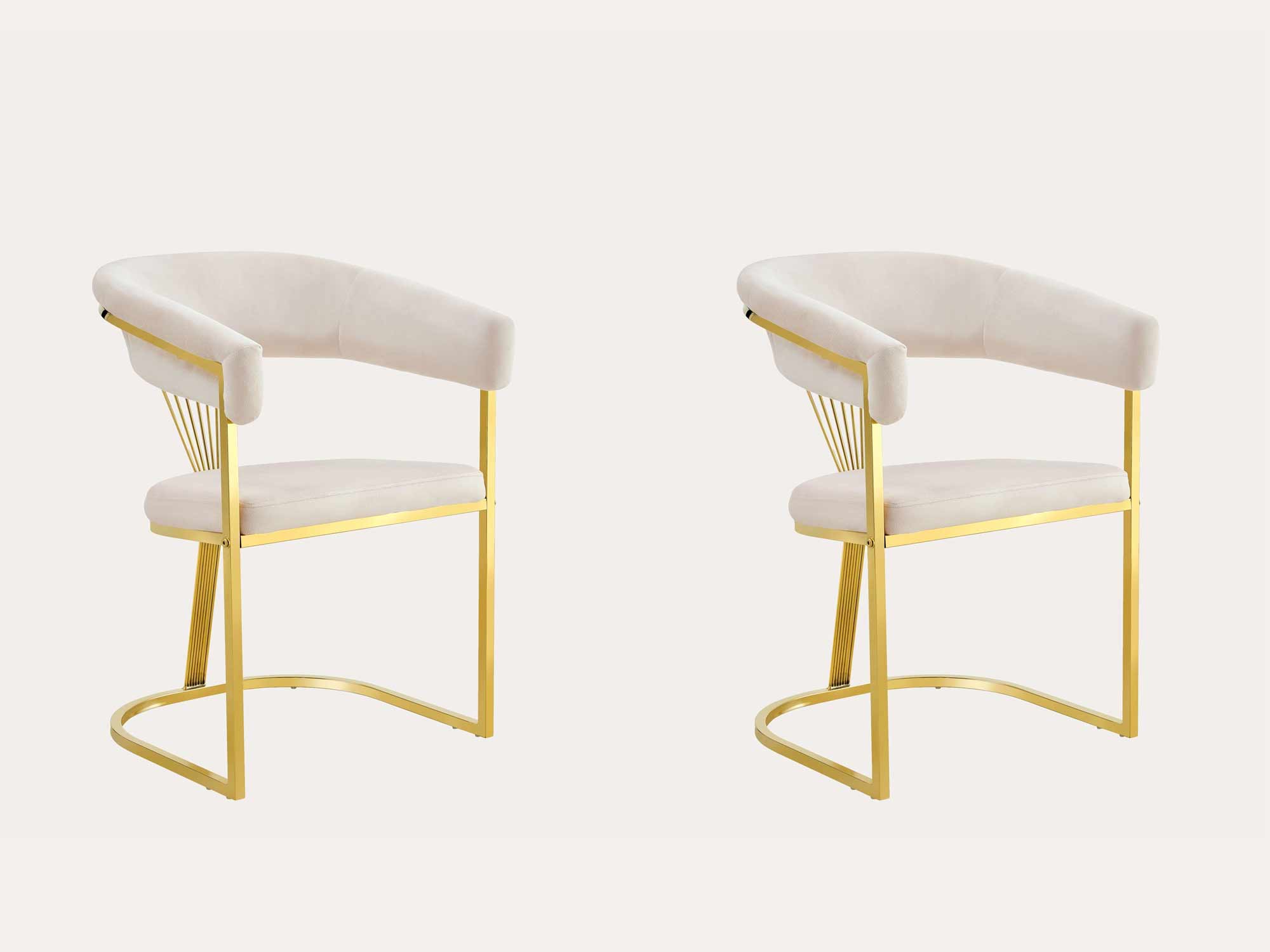 Britanny - Velours Beige / Metal Or