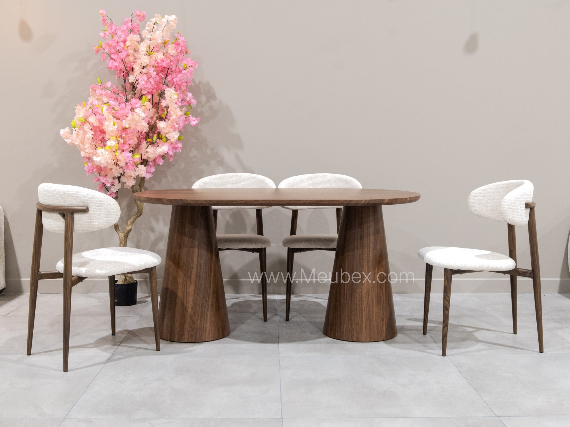 Ensemble Iconic Noyer + 4 chaises Bohem Noyer