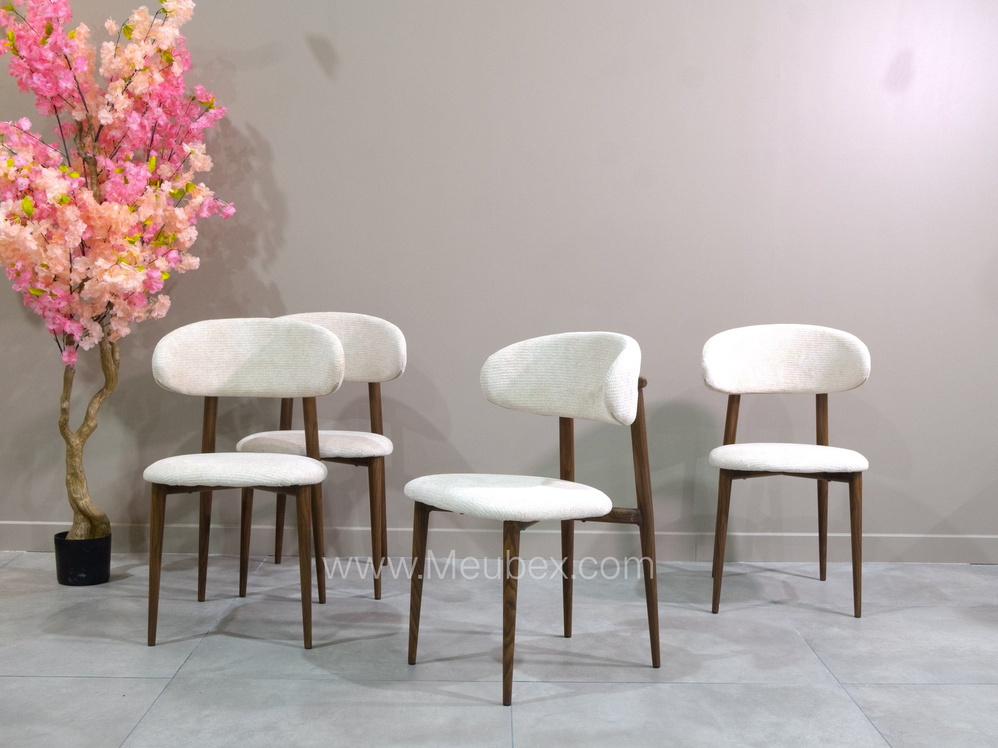 Ensemble Ambre Noyer + 4 chaises Bohem Noyer