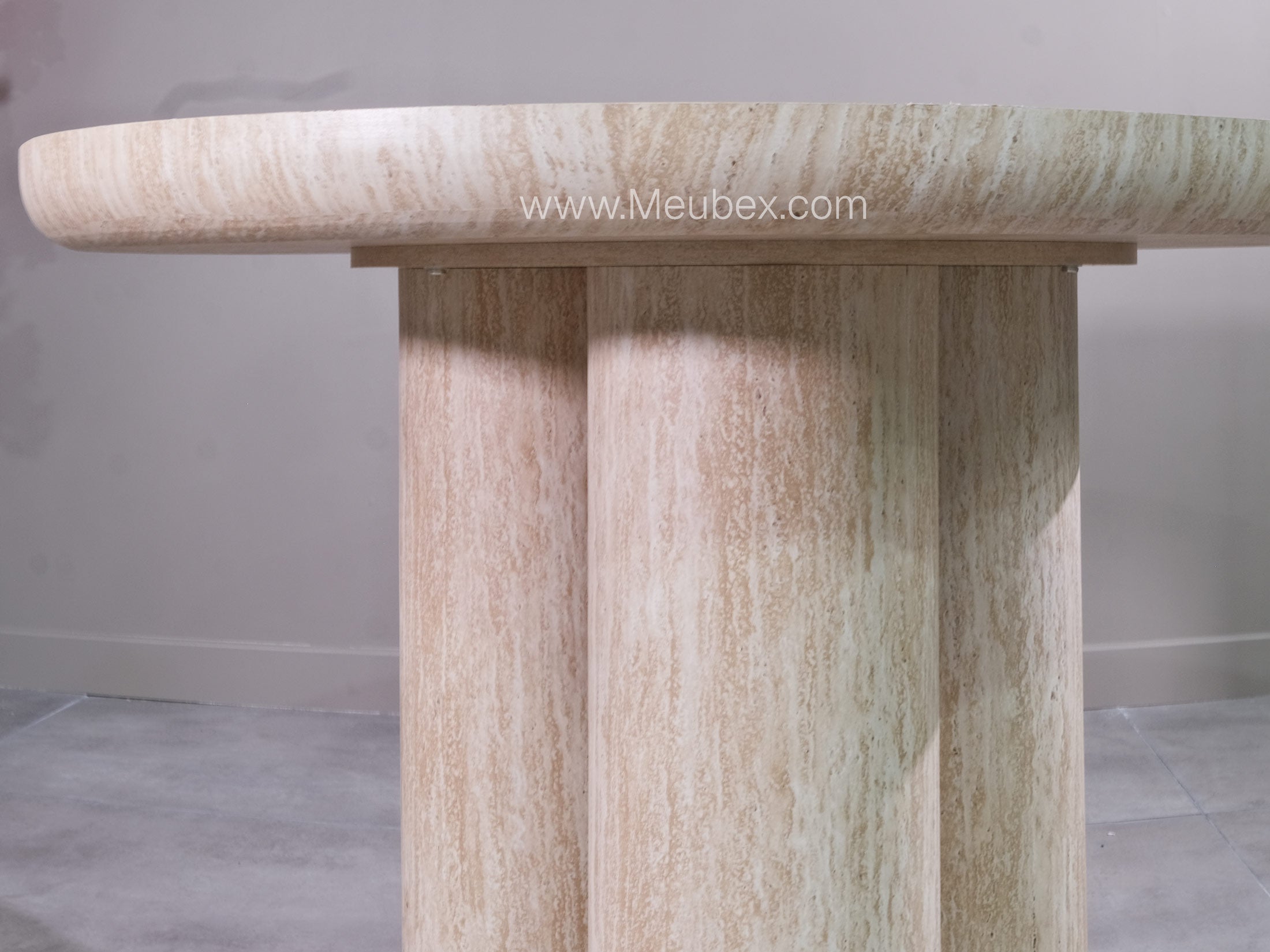 Ensemble Maya Travertin + 4 chaises Irina travertin cremona