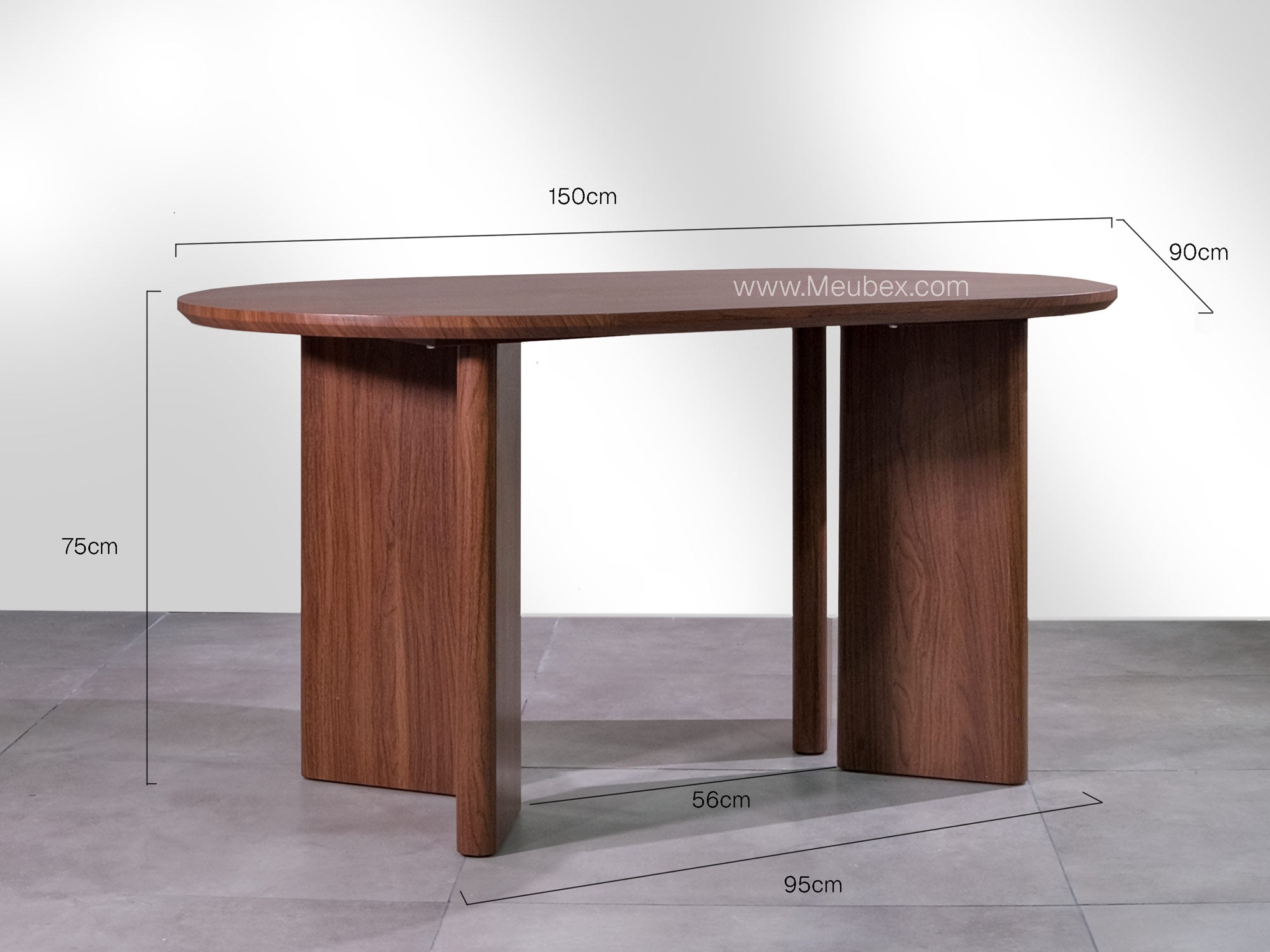 Ensemble Ambre Noyer + 4 chaises Bohem Noyer