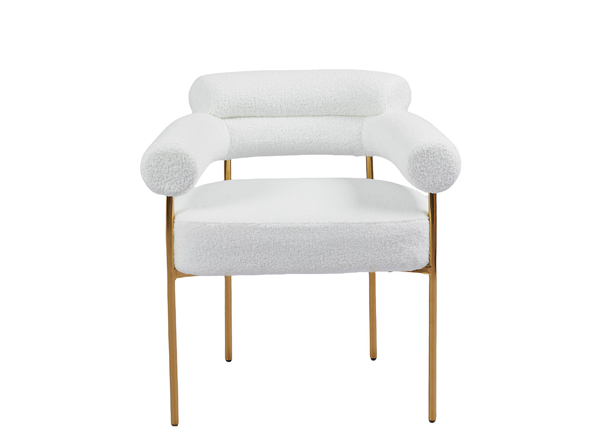 Bubble avec accoudoir - velours beige | Métal or