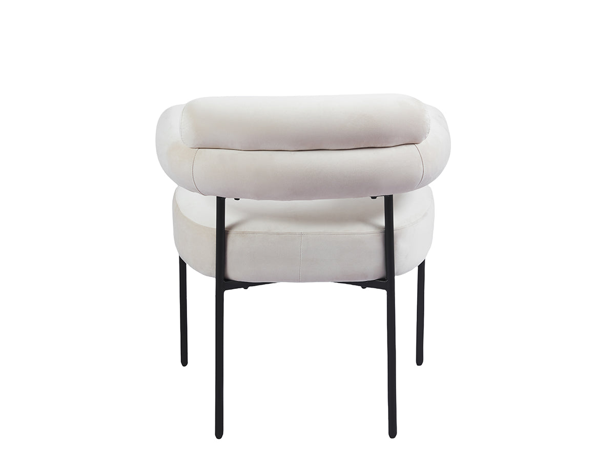 Bubble avec accoudoir - velours beige | Métal noir