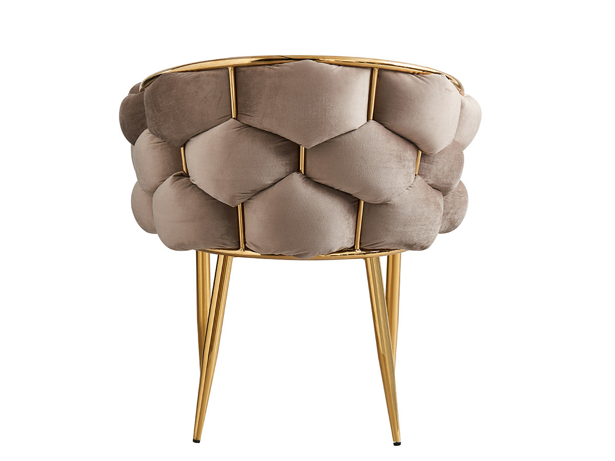 Ballon - velours Taupe | métal or