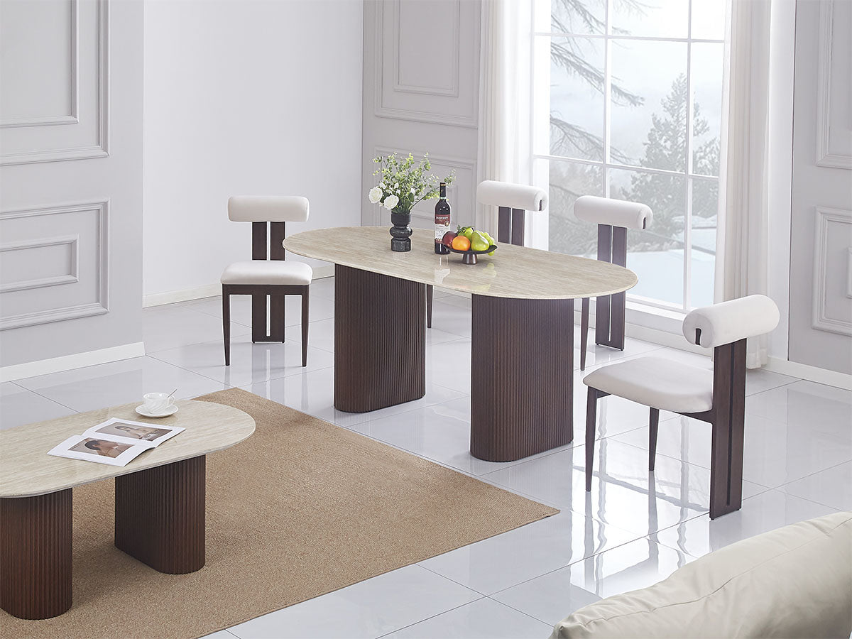 Tiffany - Bois Noyer | velours beige