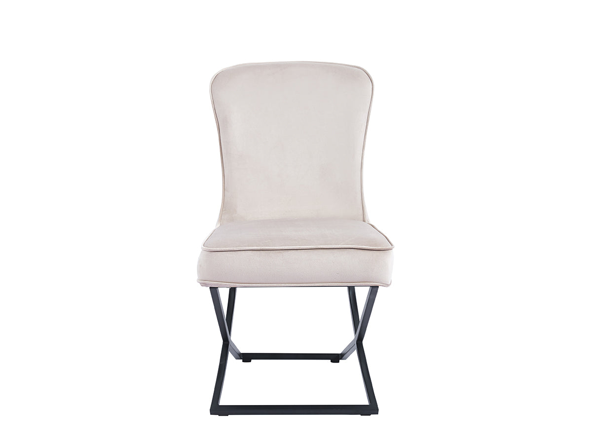 Gabrielle - Velours Beige | métal noir