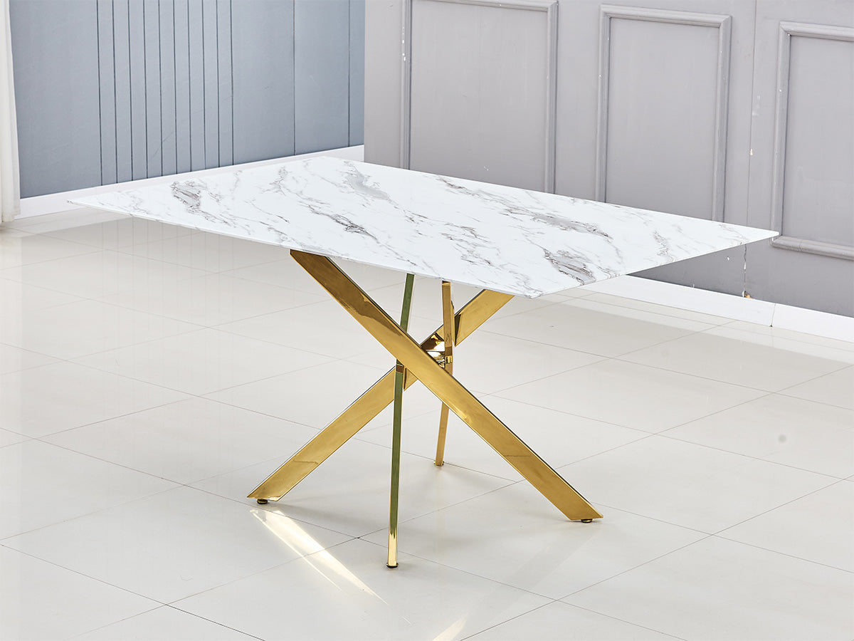 Jessica - Marbre | pied dorée - 150x90cm