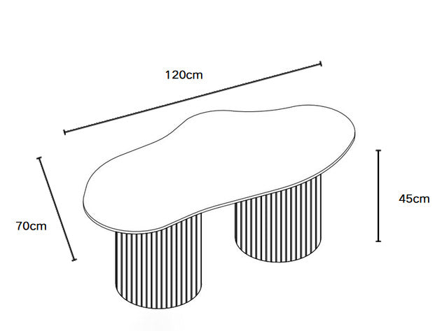 Niki | Bois noyer Plateau céramique travertin