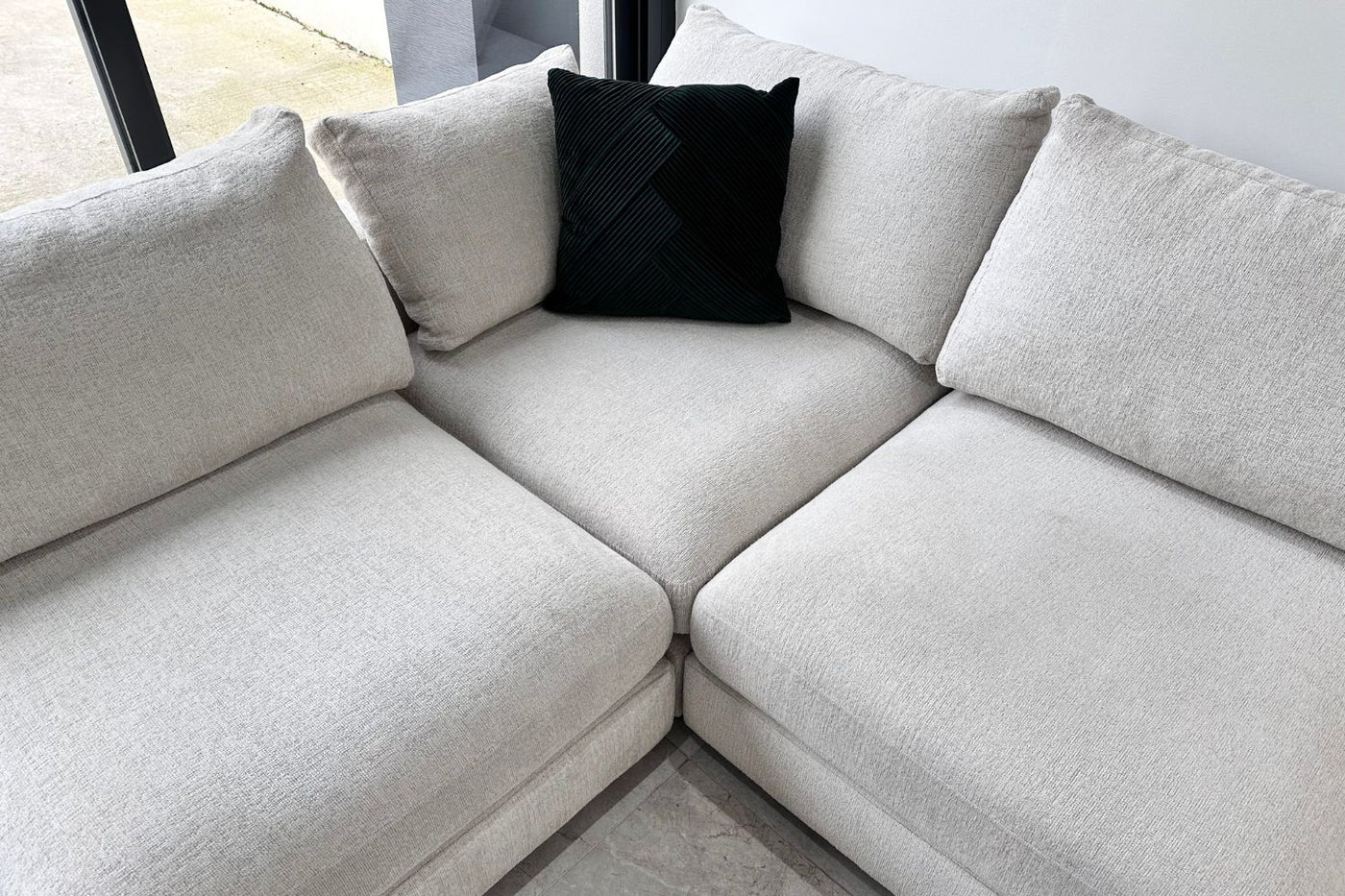 Julia | Tissu Chenille 4+1 pouf
