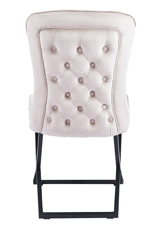 Gabrielle - Velours Beige | métal noir