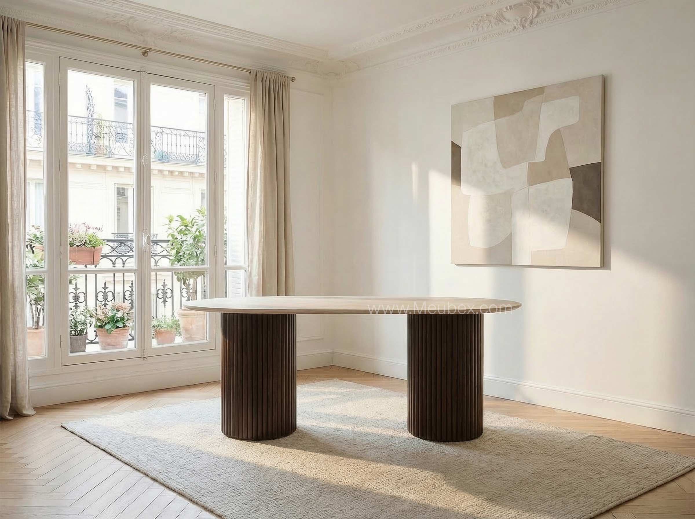 Keysha | Travertin | Pied Noyer | 160x90cm