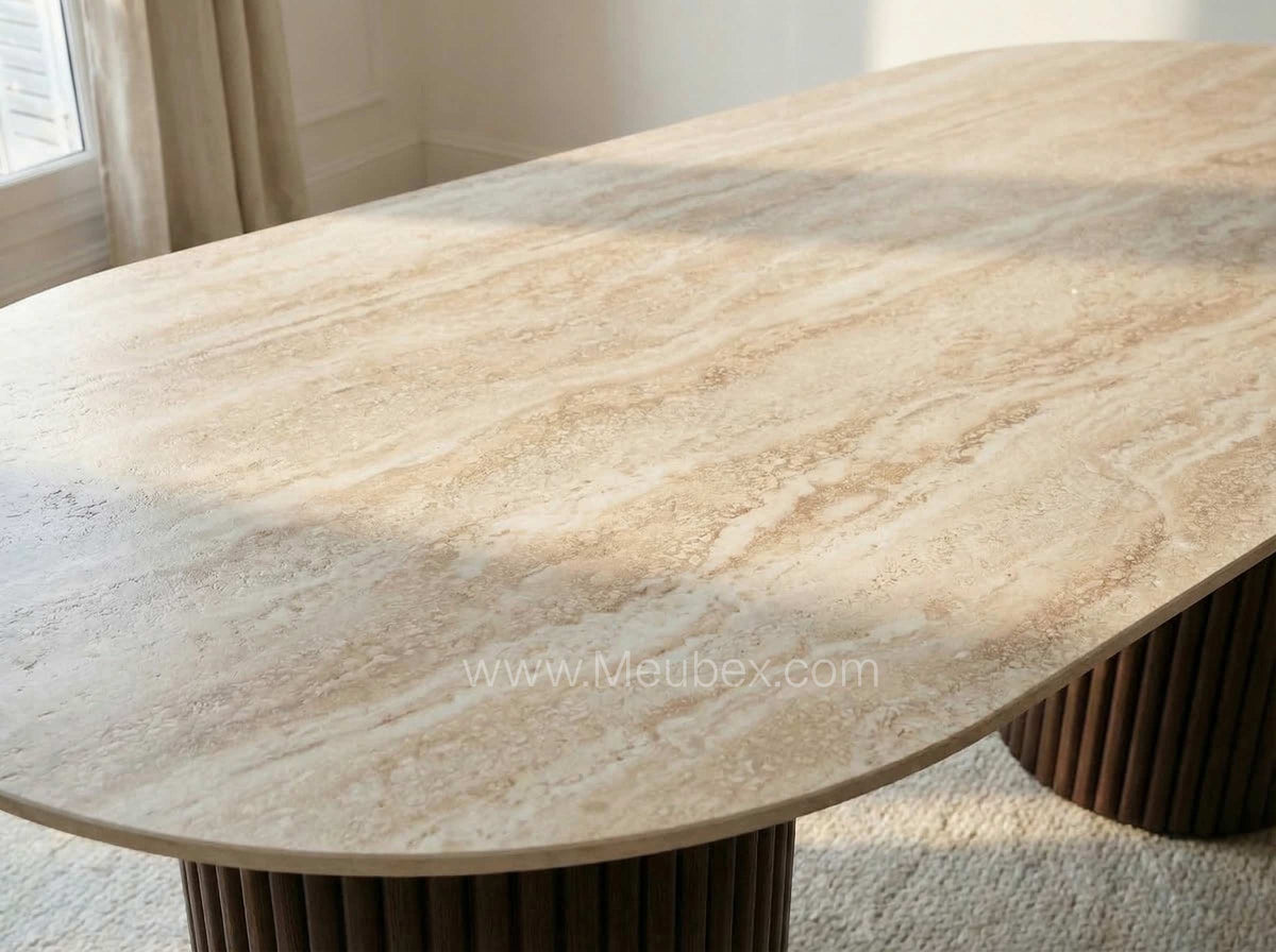Keysha | Travertin | Pied Noyer | 160x90cm