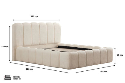 Lit Coffre ALYA - Tissu Chenille