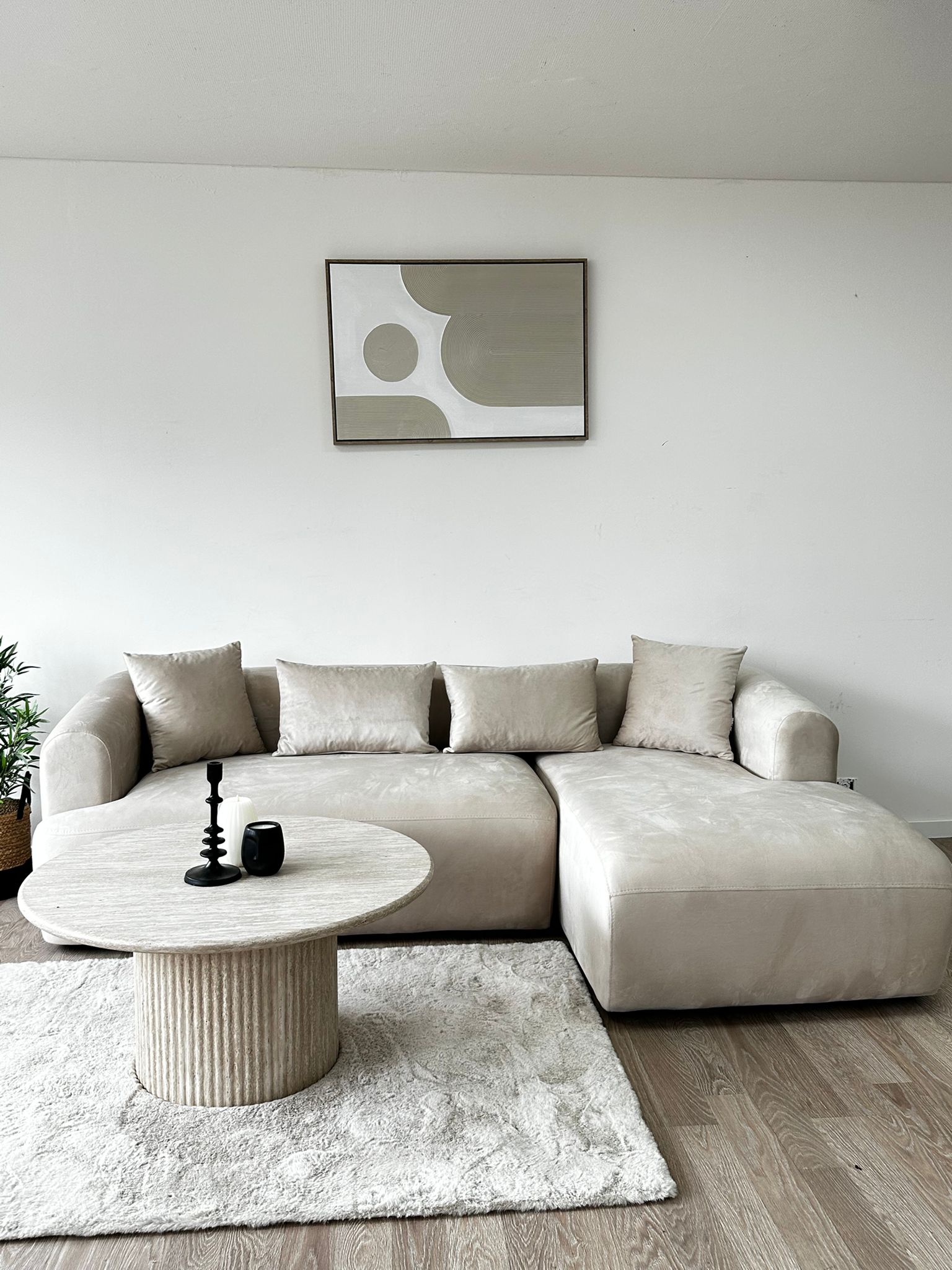 Ela - Tissu Velours Beige