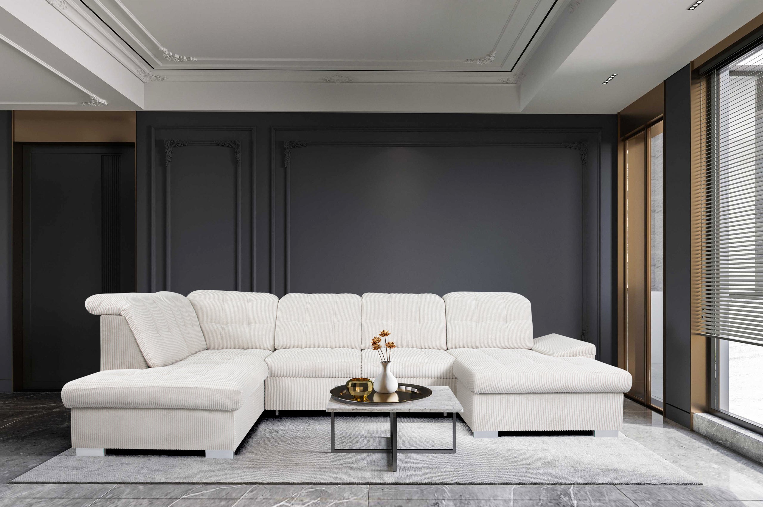 Canapé U - Bingo Velours Côtelé