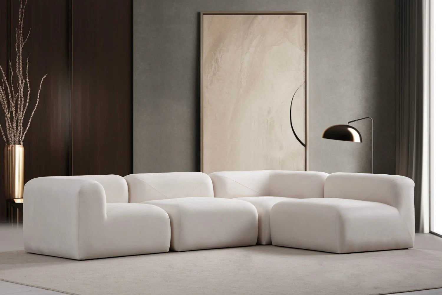 Nuage | Velours blanc cassé