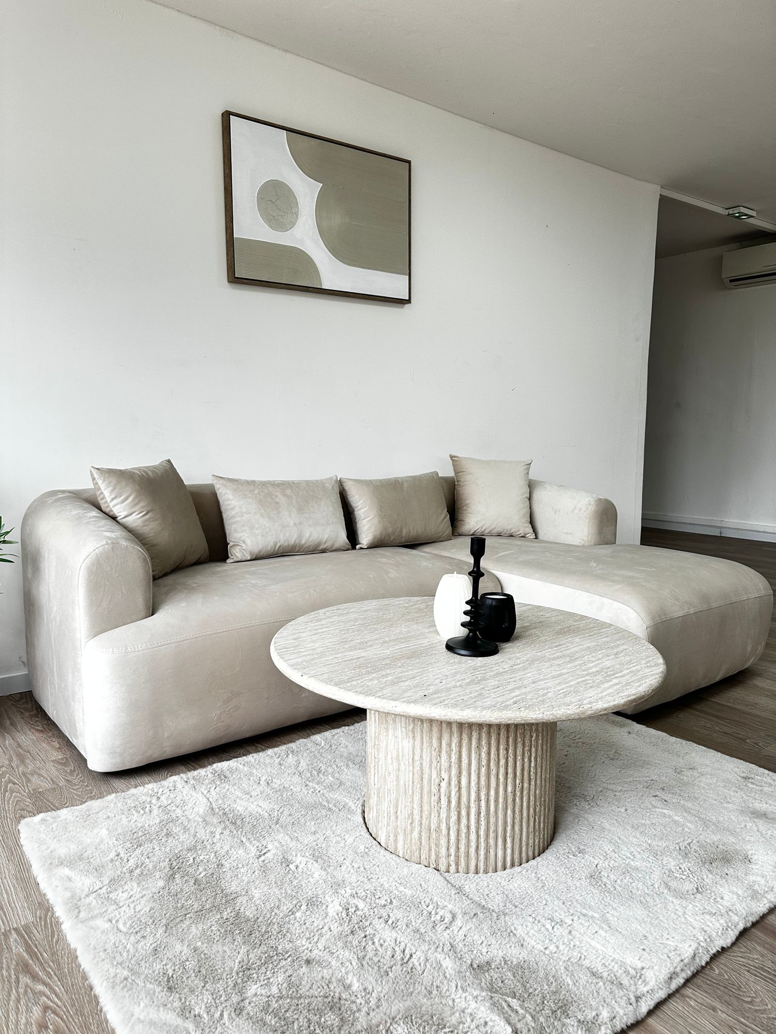 Ela - Tissu Velours Beige