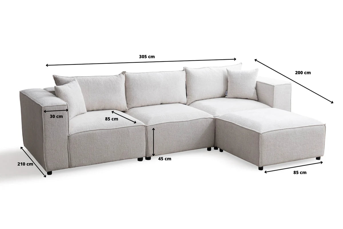 Élégance Modulable 3+1 - Tissu Chenille