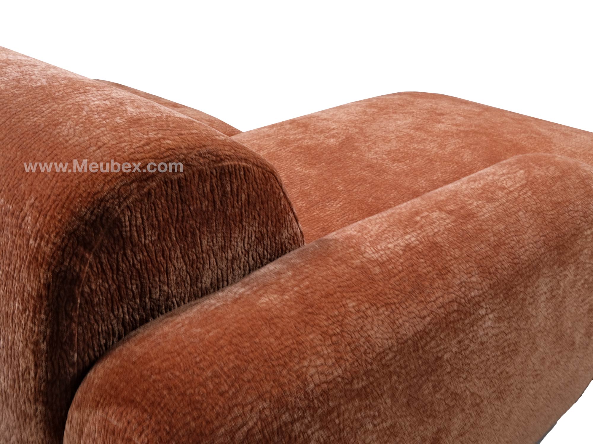 CLOUD Terracotta  - Tissu Velours Croco