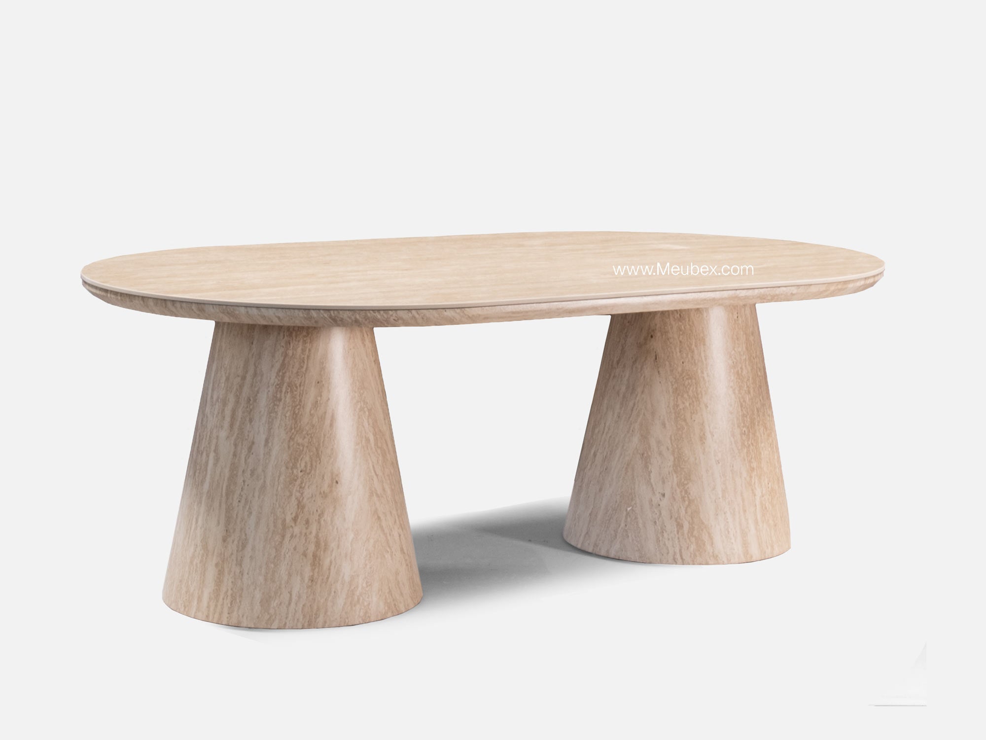 Iconic | Bois mdf , Plateau en céramique effet travertin