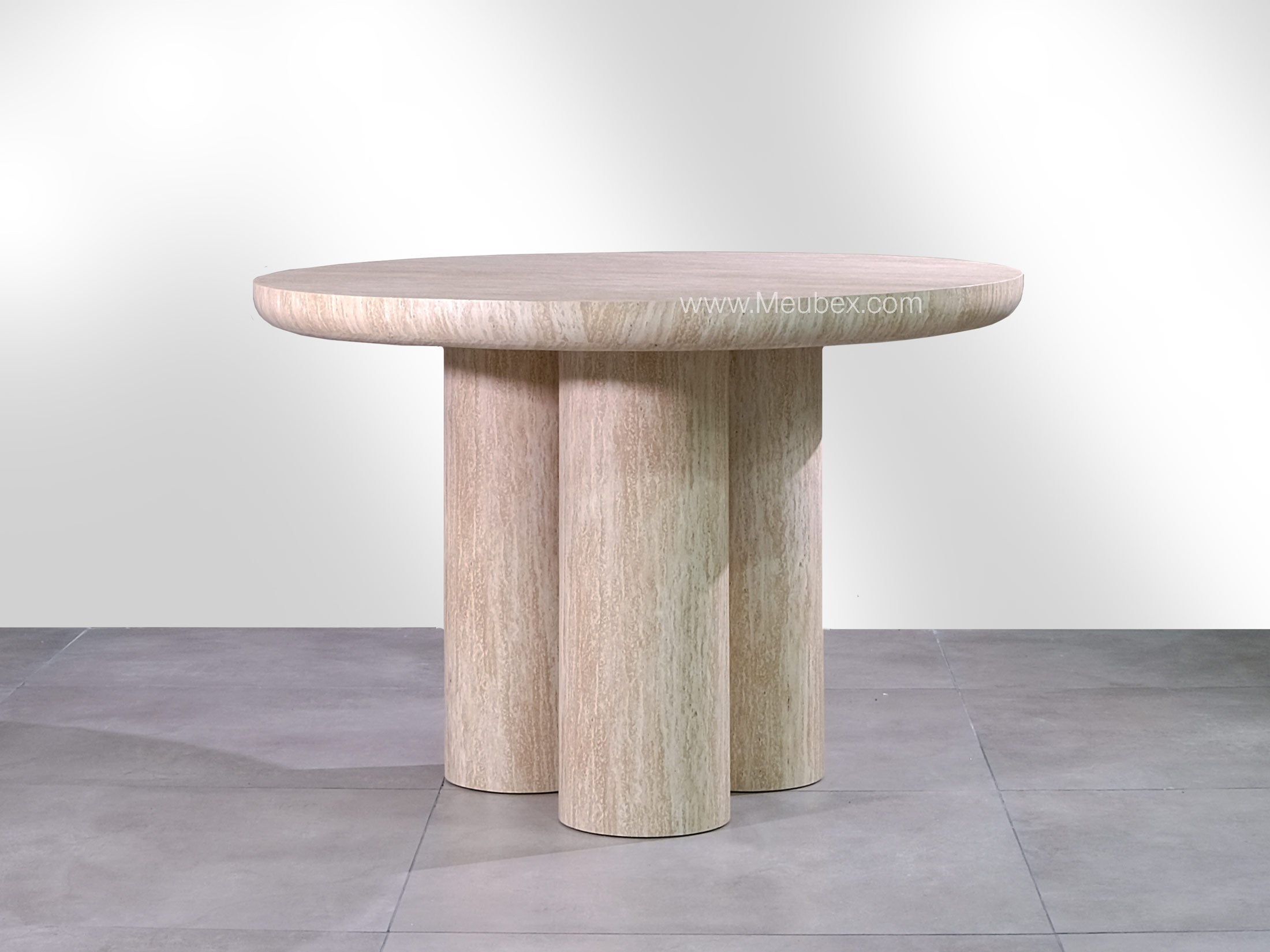 Ensemble Maya Travertin + 4 chaises Irina travertin cremona