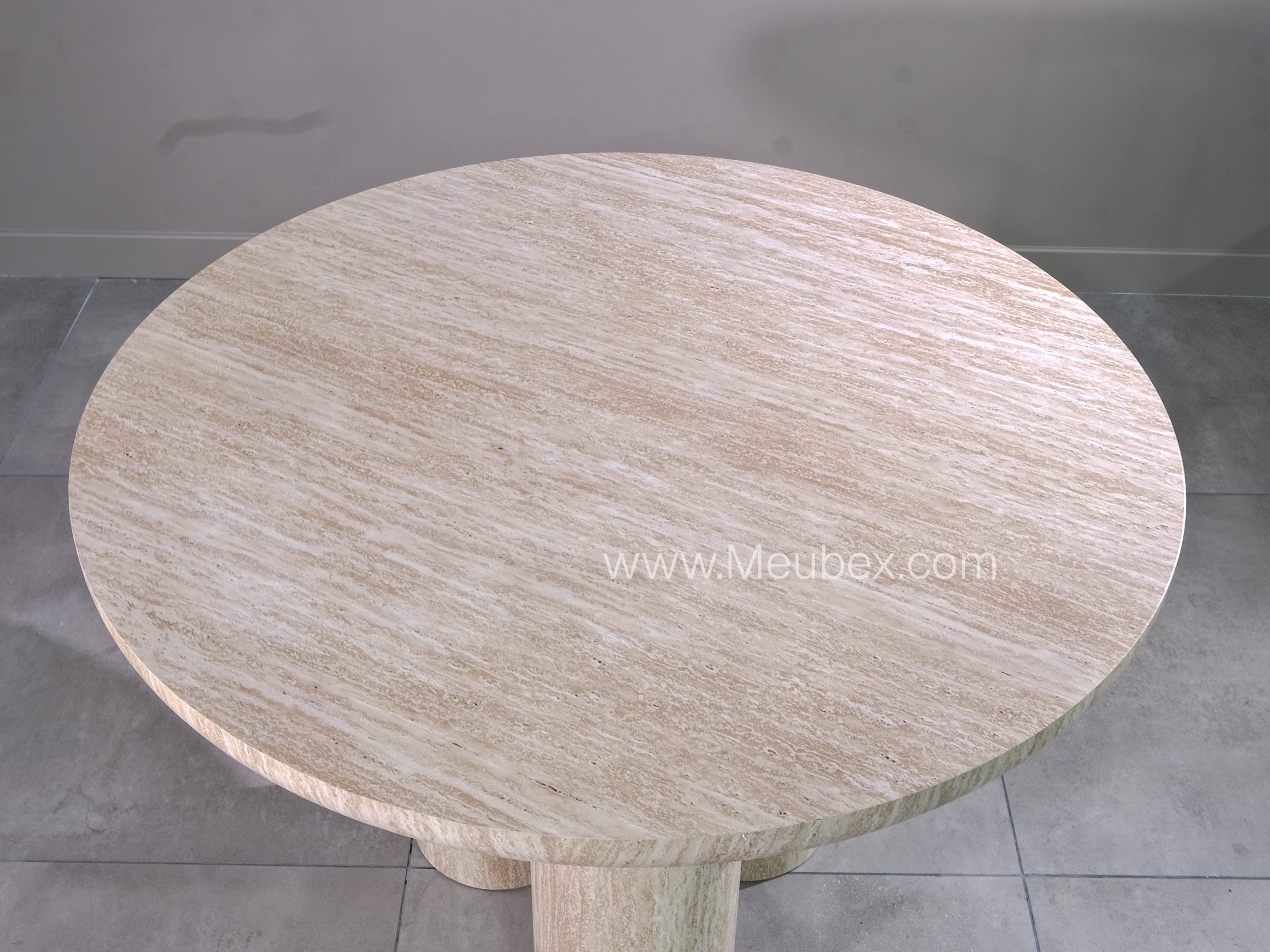 Ensemble Maya Travertin + 4 chaises Irina travertin cremona