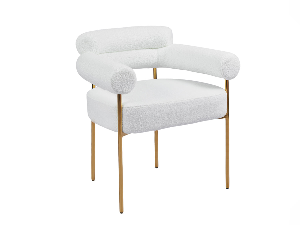 Bubble avec accoudoir - velours beige | Métal or