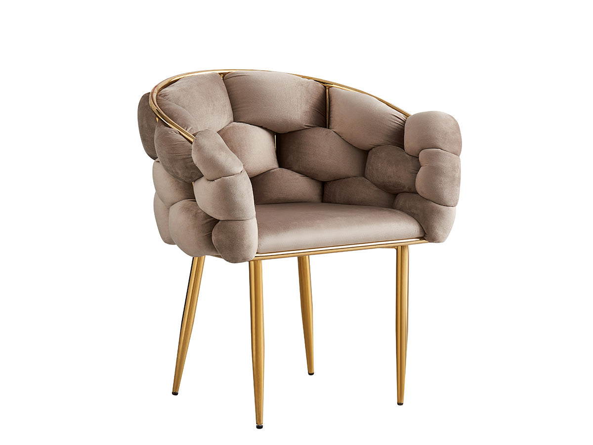 Ballon - velours Taupe | métal or