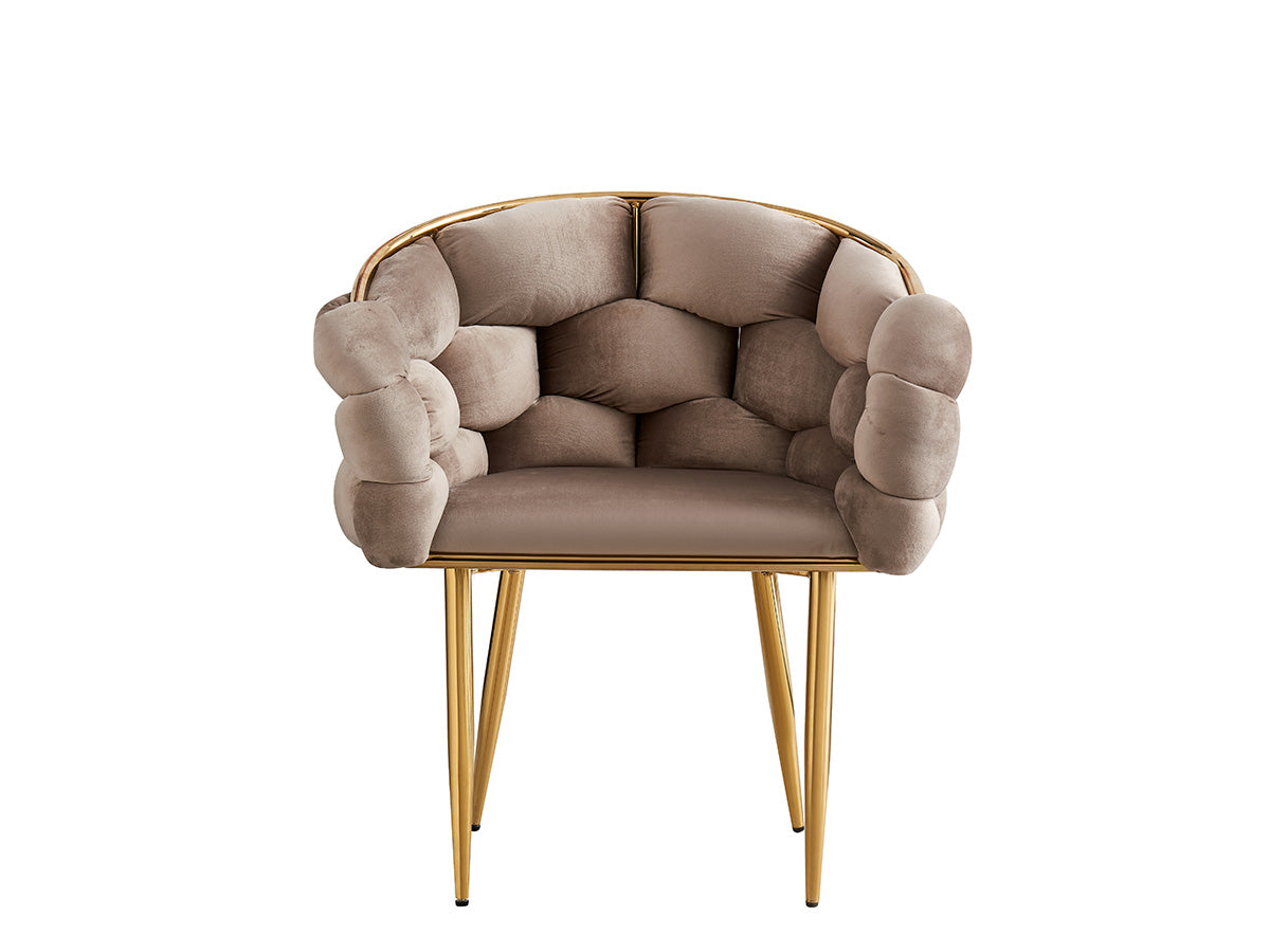 Ballon - velours Taupe | métal or