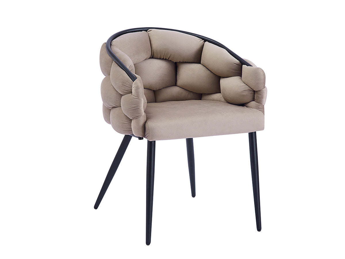 Ballon - velours Taupe | métal noir