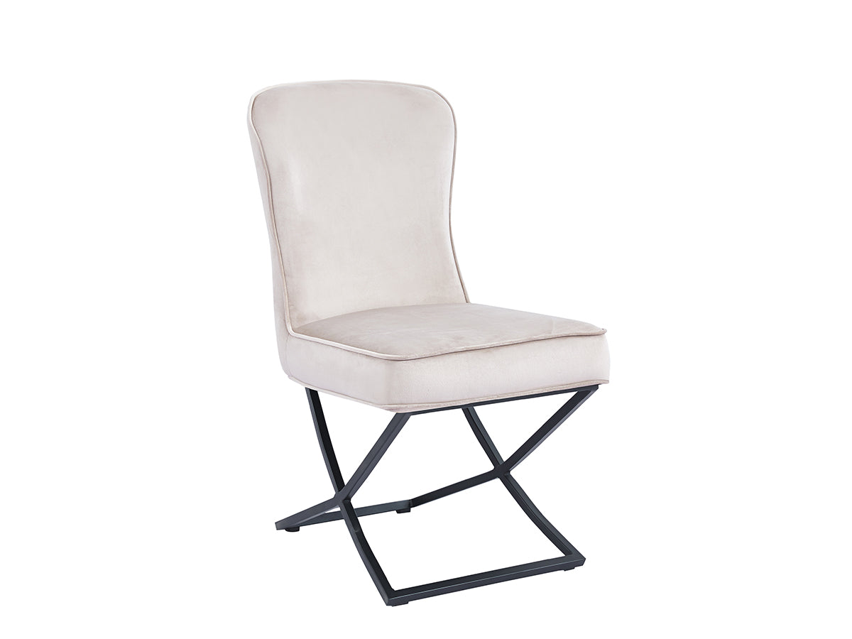 Gabrielle - Velours Beige | métal noir