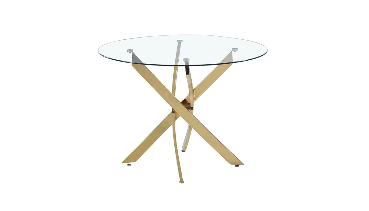 Jessica - Verre | Pied métal dorée  ⌀100cm