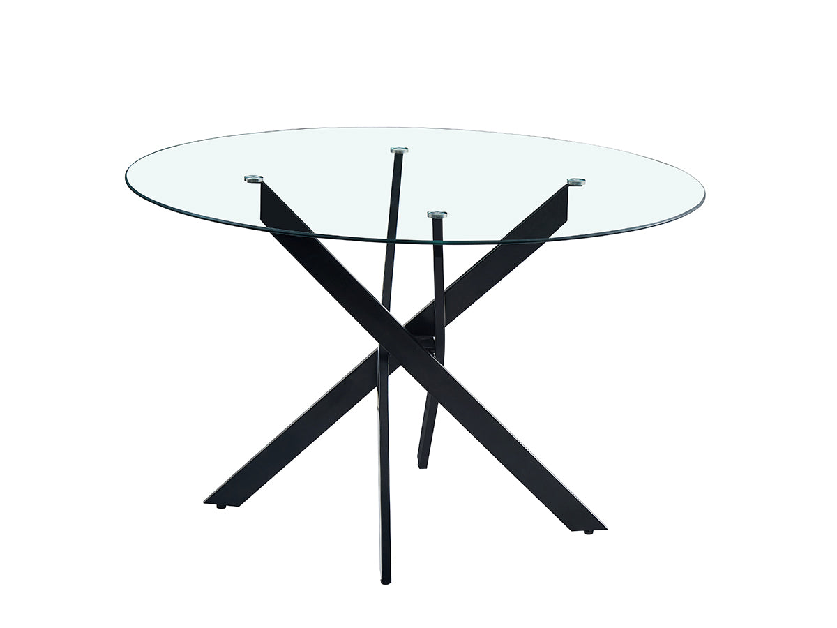 Jessica - Verre | Pied métal noir  ⌀100cm