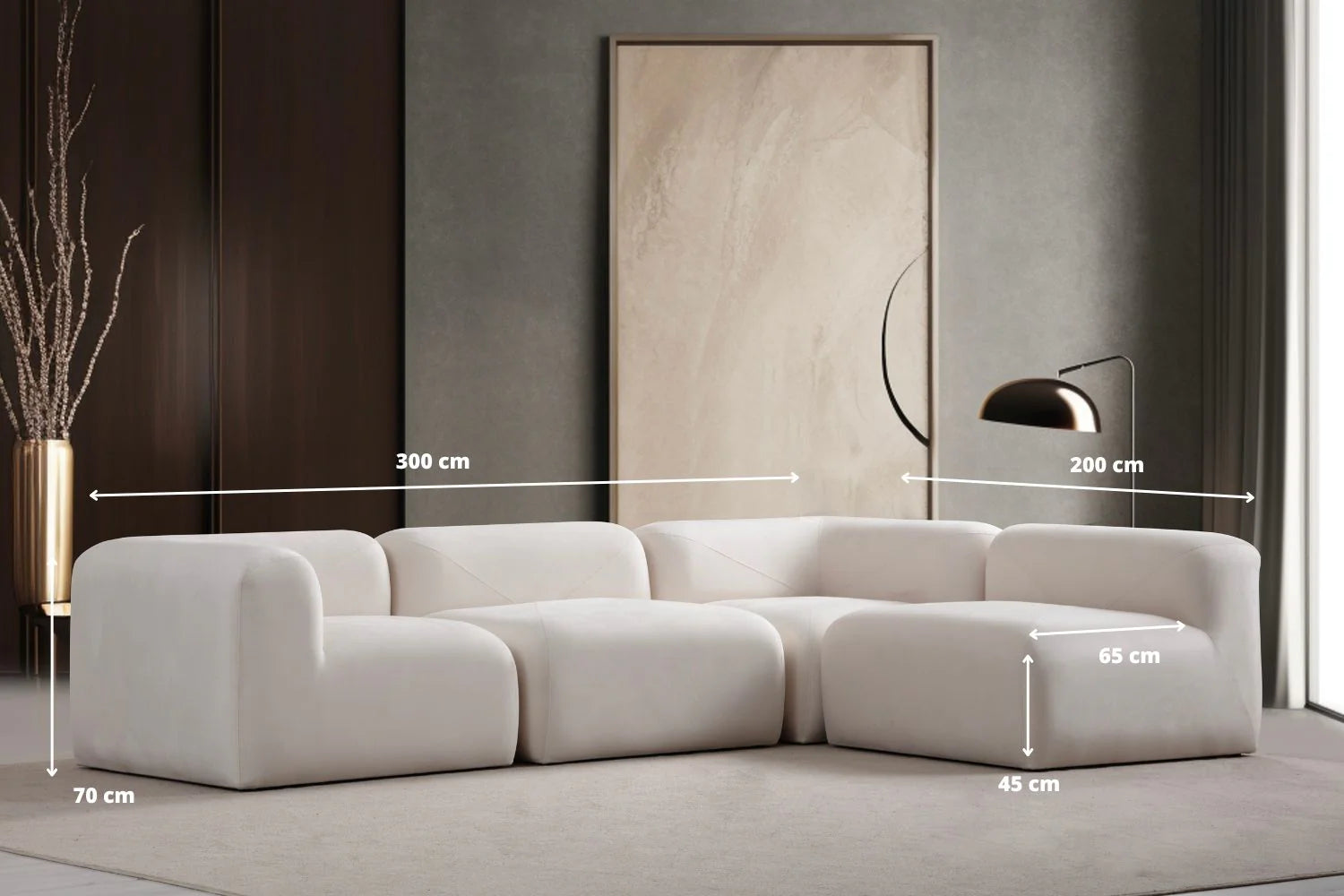 Nuage | Velours blanc cassé