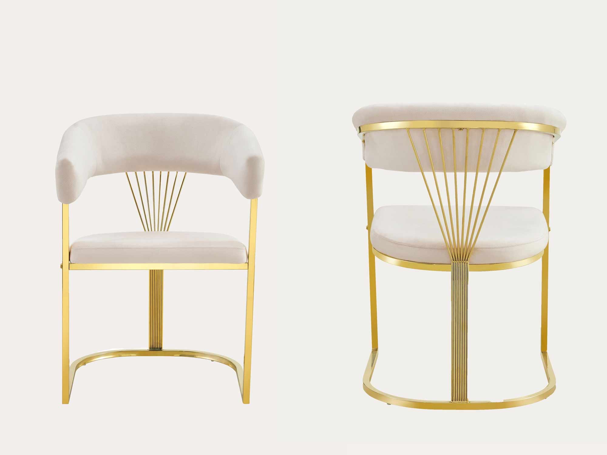 Britanny - Velours Beige / Metal Or